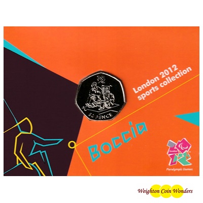 2011 BU 50p Coin (Card) - London 2012 - Boccia